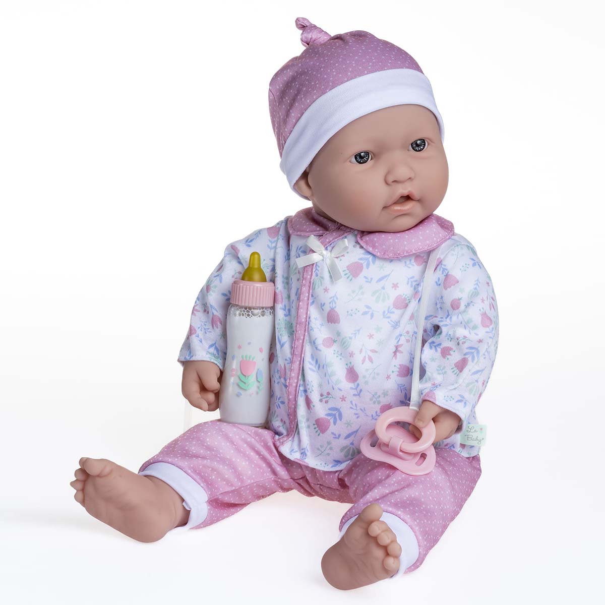 La Baby 20 Soft Body Baby Doll White Pink 2 Piece Outfit w Pacifie JC Toys Group Inc