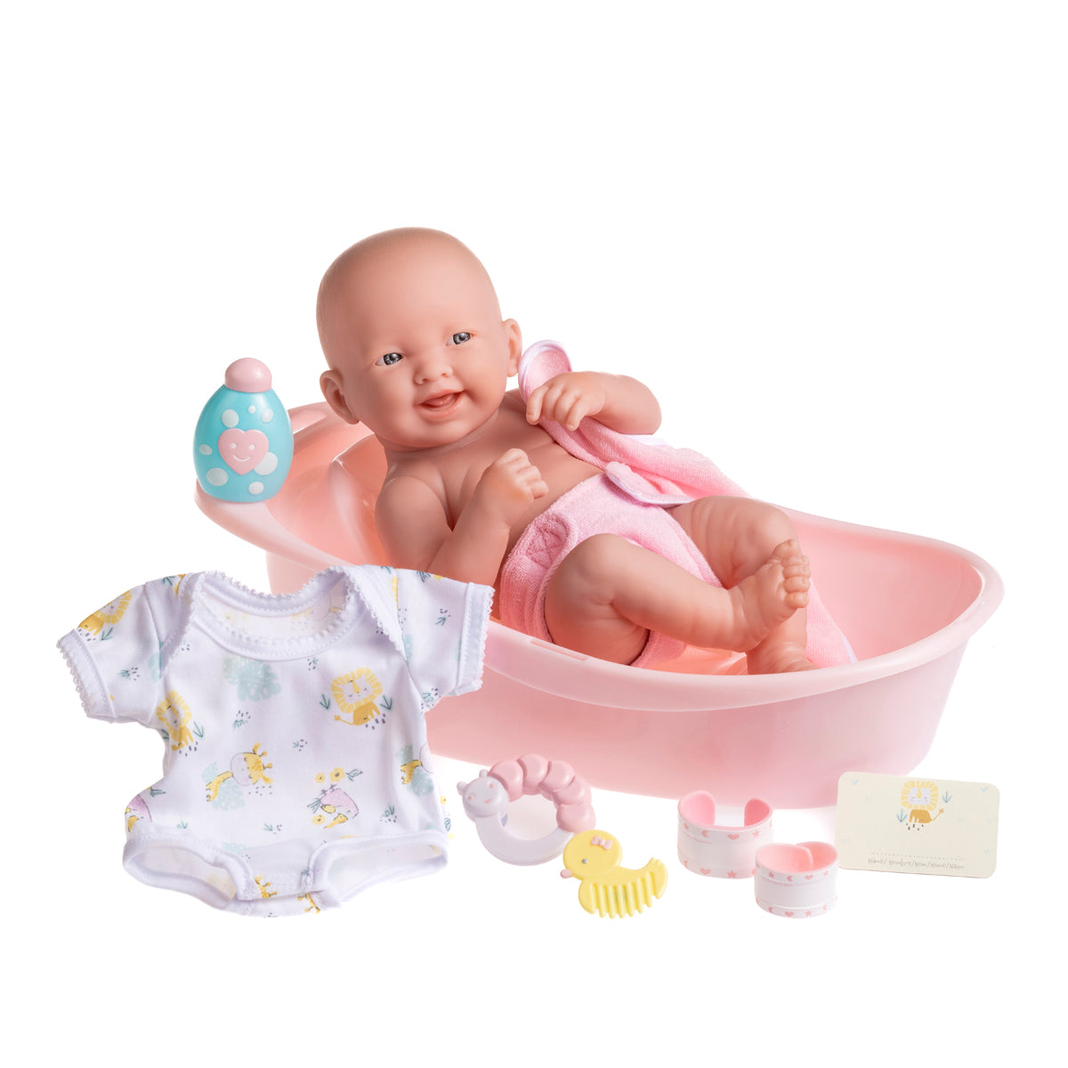 Doll Bath Time Set Baby Doll Gift Set with Pink Doll Bathtub JC Toys Group Inc