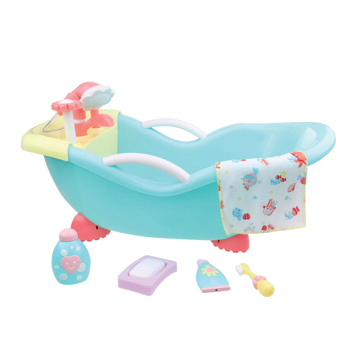 JC Toys For Keeps Baby Doll Bathtub and Accessories Real Working Shower Fits Most Dolls Up to 17