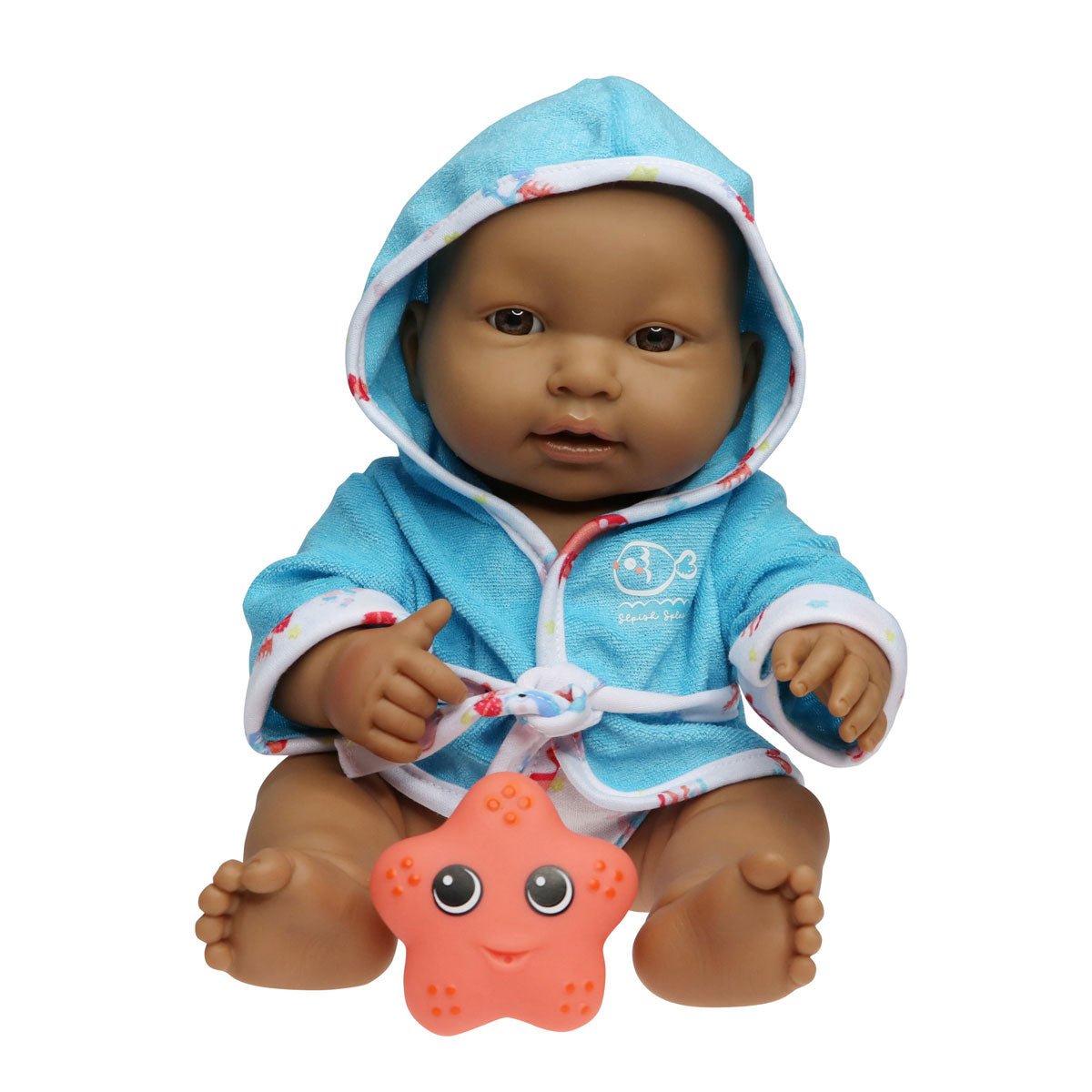 Lots to Love Babies All Vinyl Baby Doll w Hooded Towel and Bath Accessories. Hispanic