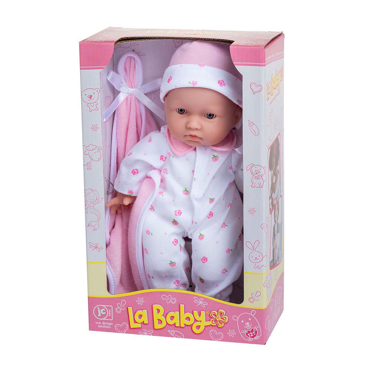 JC Toys, La Baby 11 inch Soft Body Baby Doll in Pink With Realistic Features