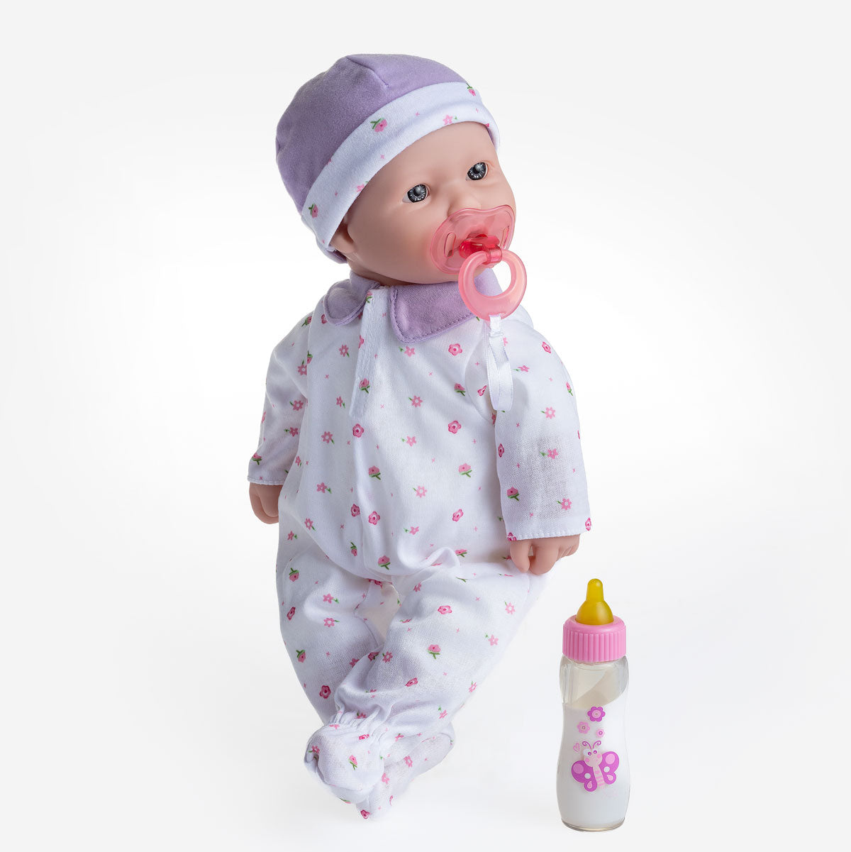 JC Toys, La Baby 16 inches Soft Body Baby Doll in Purple - Realistic Features