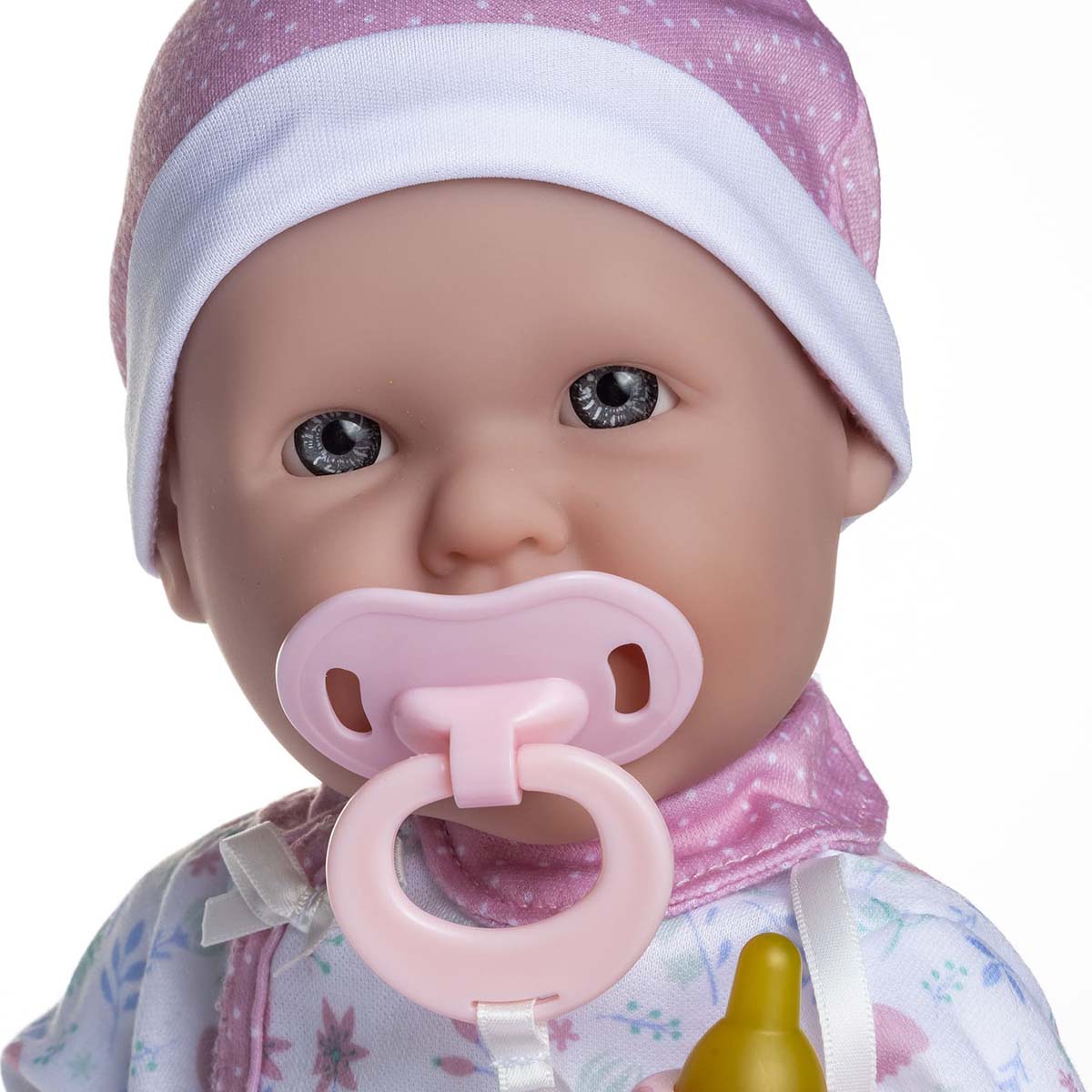 La Baby ® 16" Soft Body Baby Doll White/Pink 3 Piece Outfit w/ Pacifier & Magic Bottle