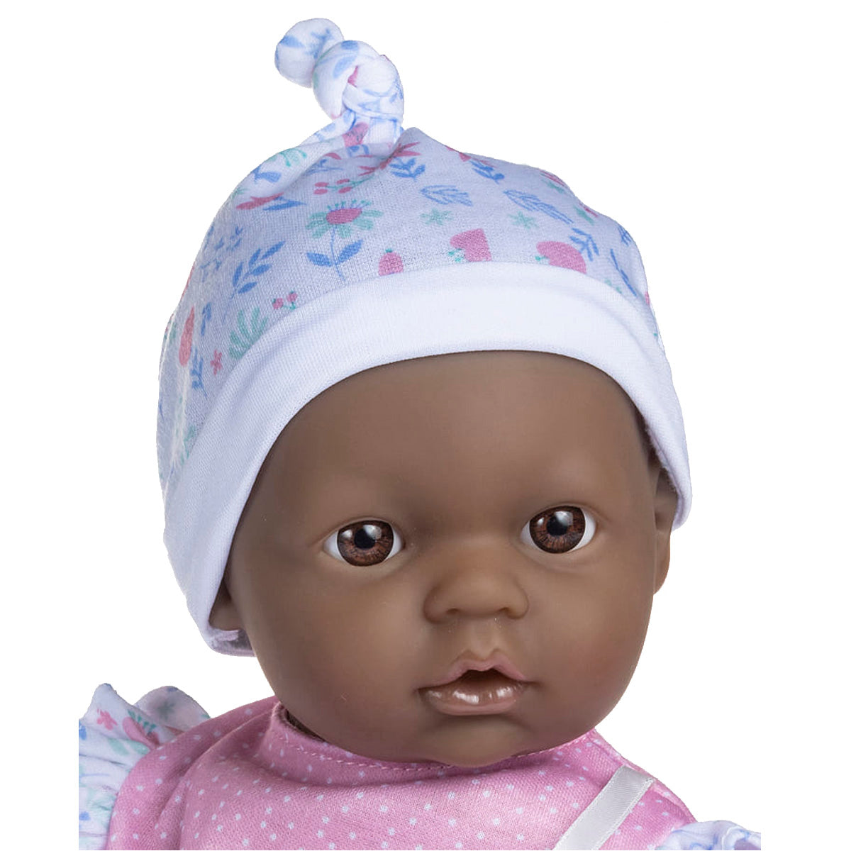 La Baby ® 16" Soft Body Baby Doll Pink/White 3 Piece Outfit w/ Pacifier & Magic Bottle. African American.