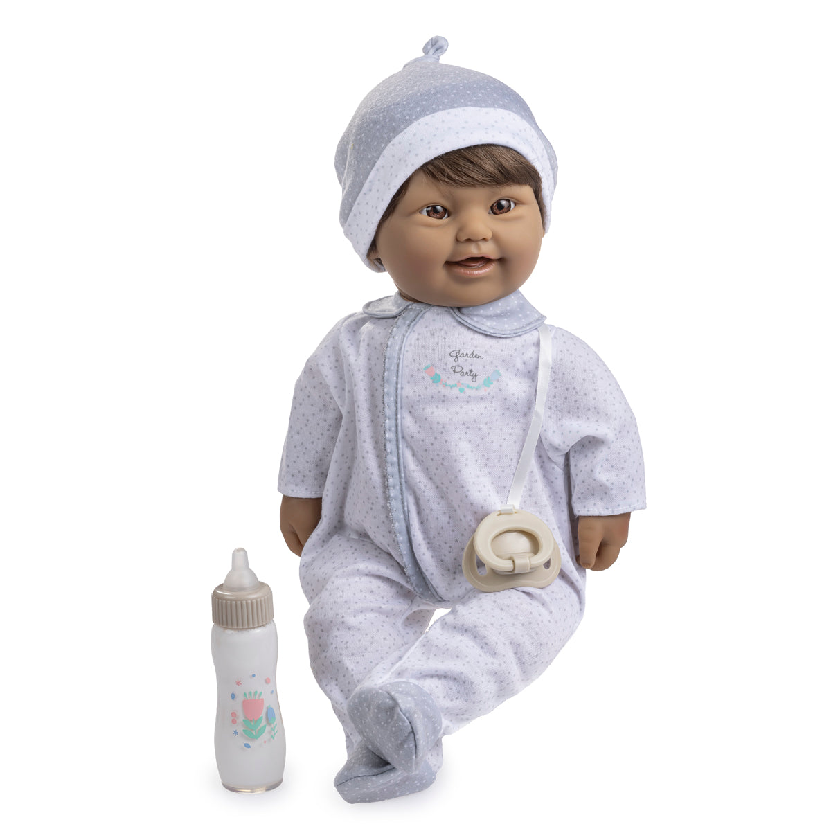 JC Toys, Ethnic Down Syndrome La Baby 16 inches Soft Body Baby Doll with Brown Hair - Realistic Features