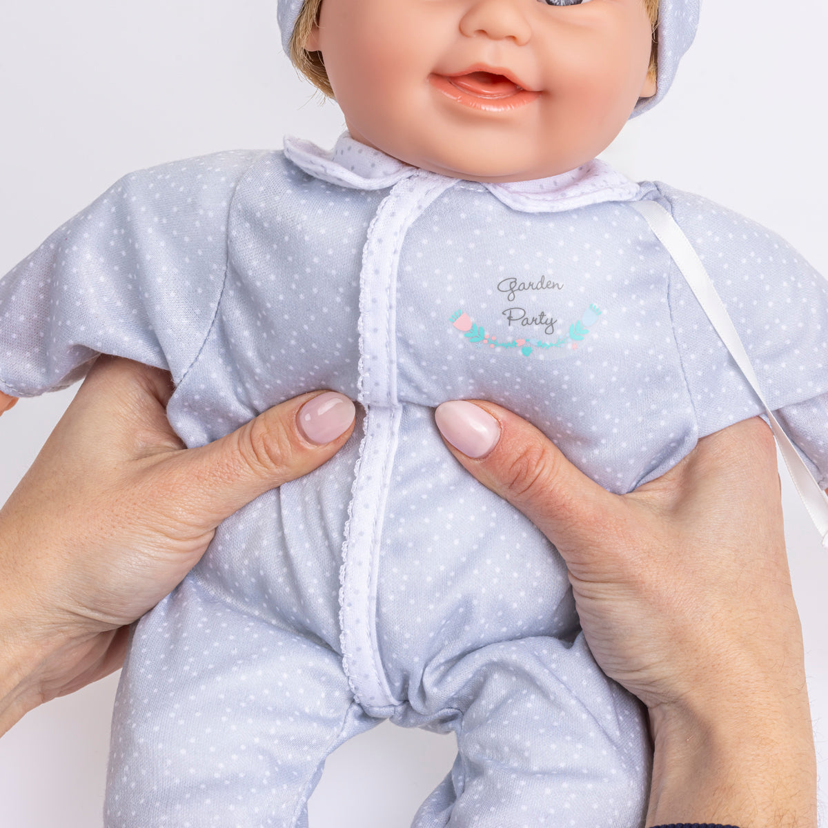 JC Toys, Ethnic Down Syndrome La Baby 16 inches Soft Body Baby Doll with Brown Hair - Realistic Features