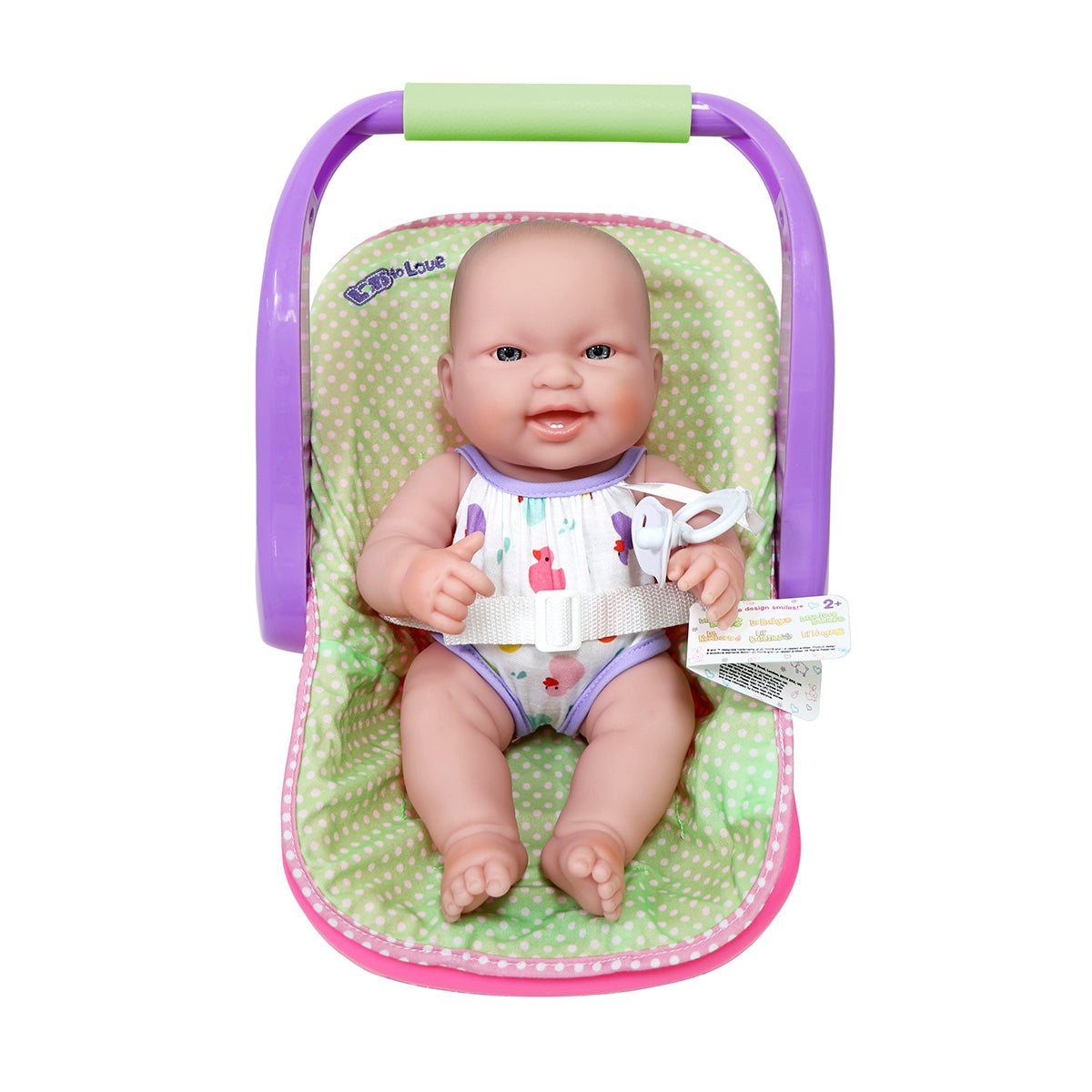 JC Toys, Lots to Love Babies Doll | 14" All-Vinyl Play Doll Adjustable Carrier Set | Children 2+