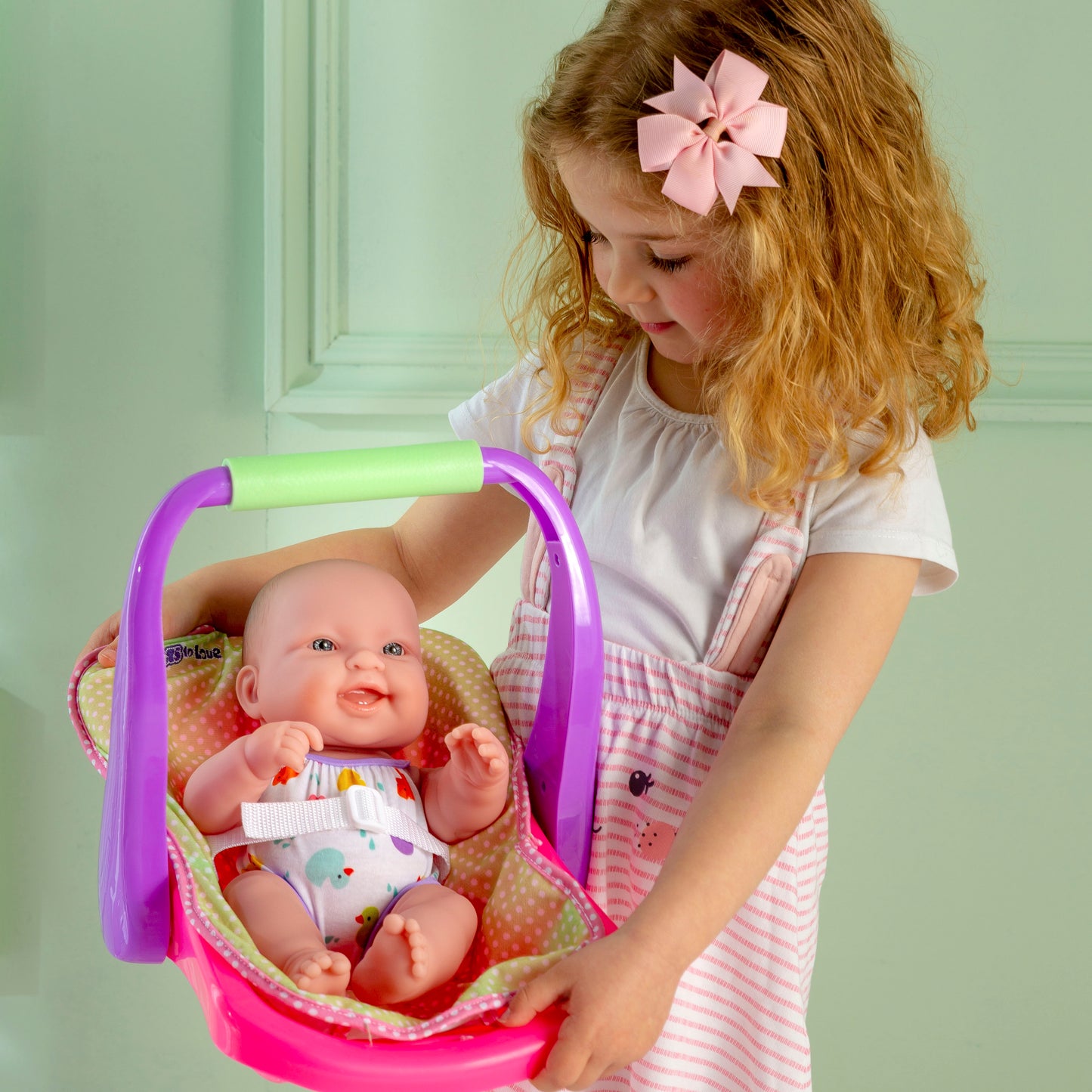 JC Toys, Lots to Love Babies Doll | 14" All-Vinyl Play Doll Adjustable Carrier Set | Children 2+