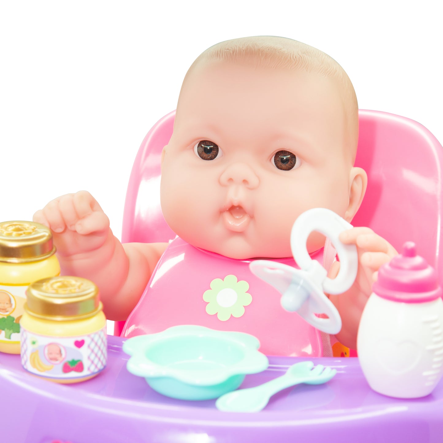 JC Toys, Lots to Love Babies 14 inches Baby Doll with High Chair and Accessories