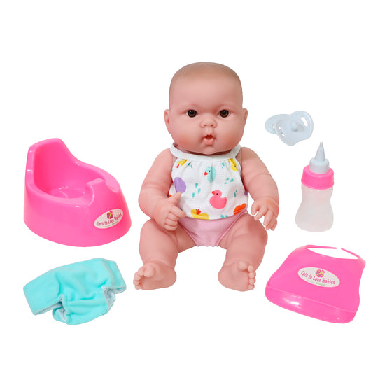 JC Toys | Lots to Love Babies Drink and Wet Gift Set | 14” All Vinyl Doll with Potty and Accessories
