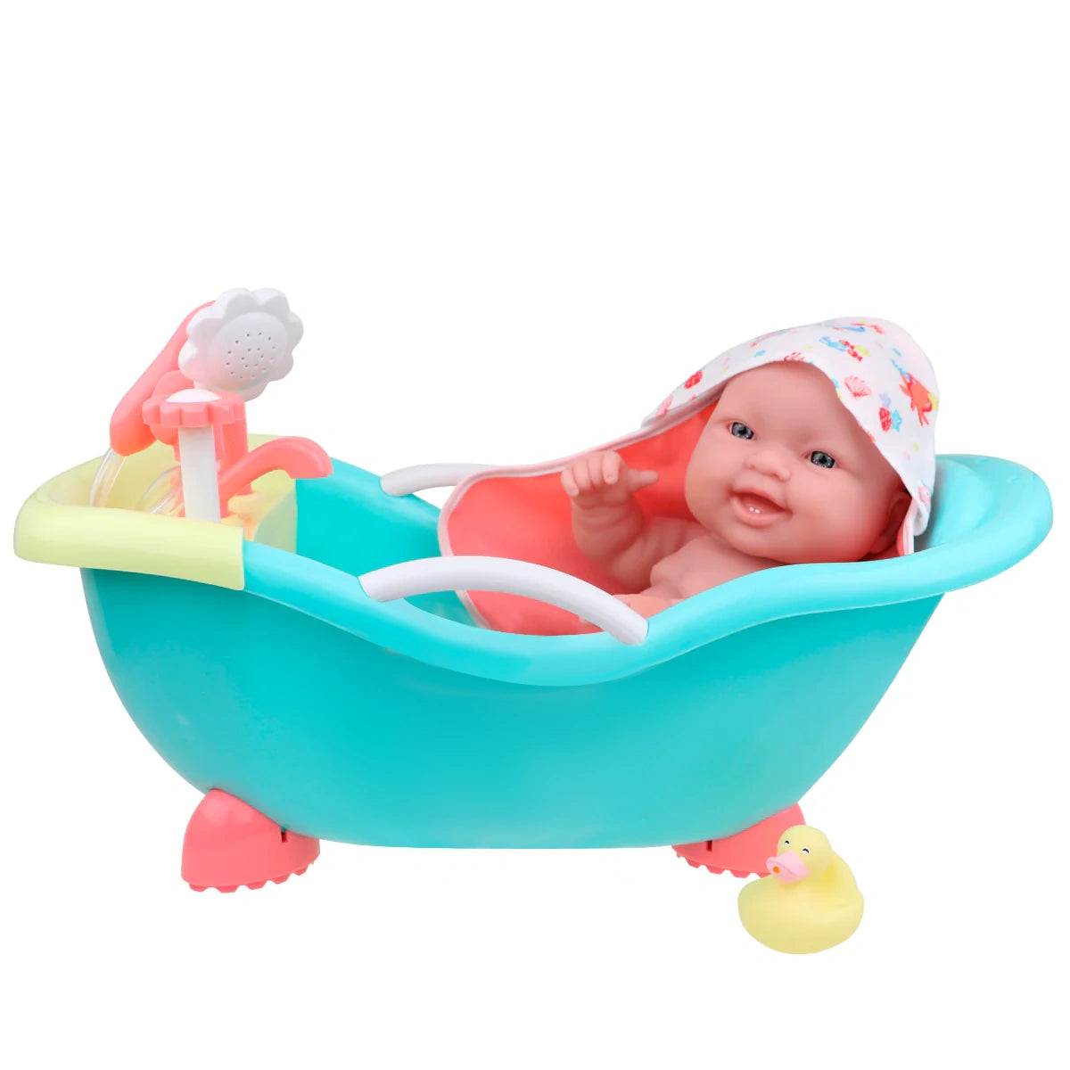JC Toys, Lots to Love Babies 14" All-Vinyl Doll Bathtub Gift Set with Rubber Ducky