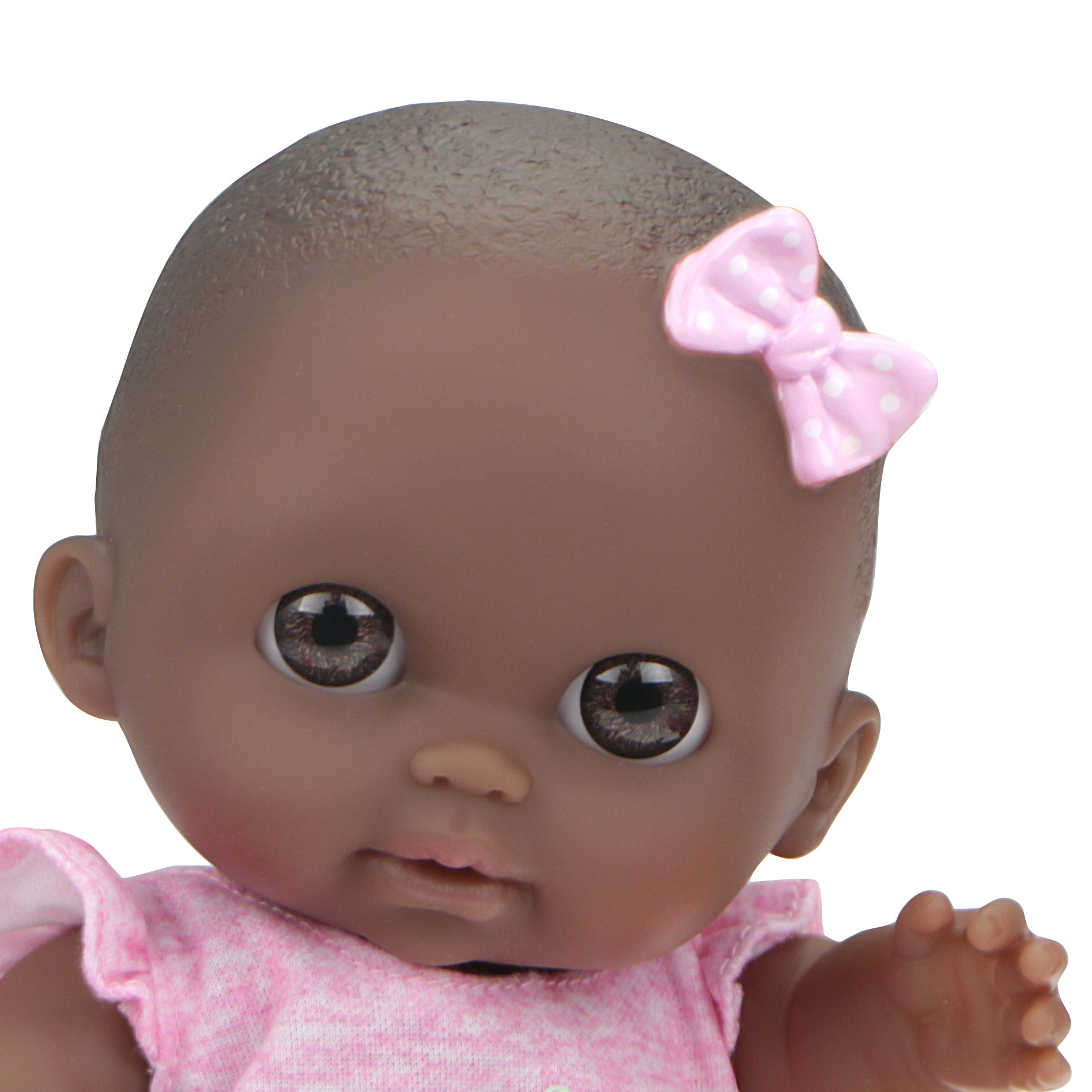 JC Toys Lil Cutesies Lila African American 8.5 All Vinyl Baby Doll Posable and Washable Removable Outfit Brown Eyes Ages 2