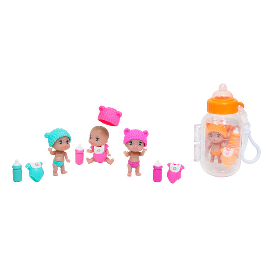 Lil' Cutesies Petites 2" Collectable Mini Posable Dolls in Baby Bottle Assortment, with Accessories, (Color Changing Diaper)	(12 Assorted)
