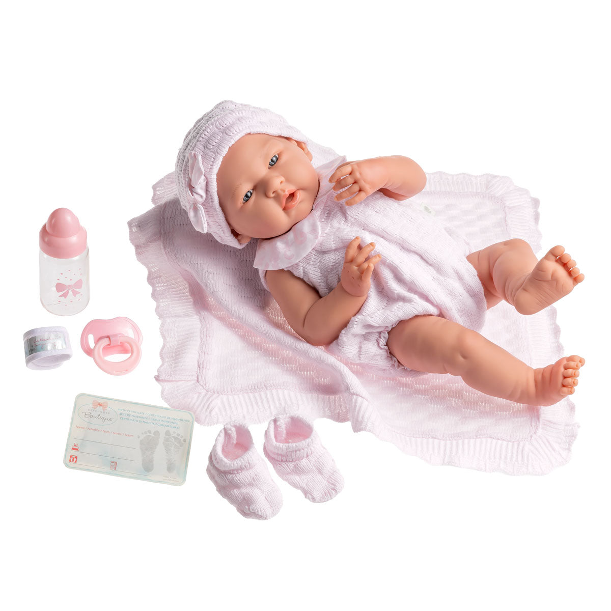 JC Toys, La Newborn 15 inch Anatomically Correct Real Girl Baby Doll Pink Outfit