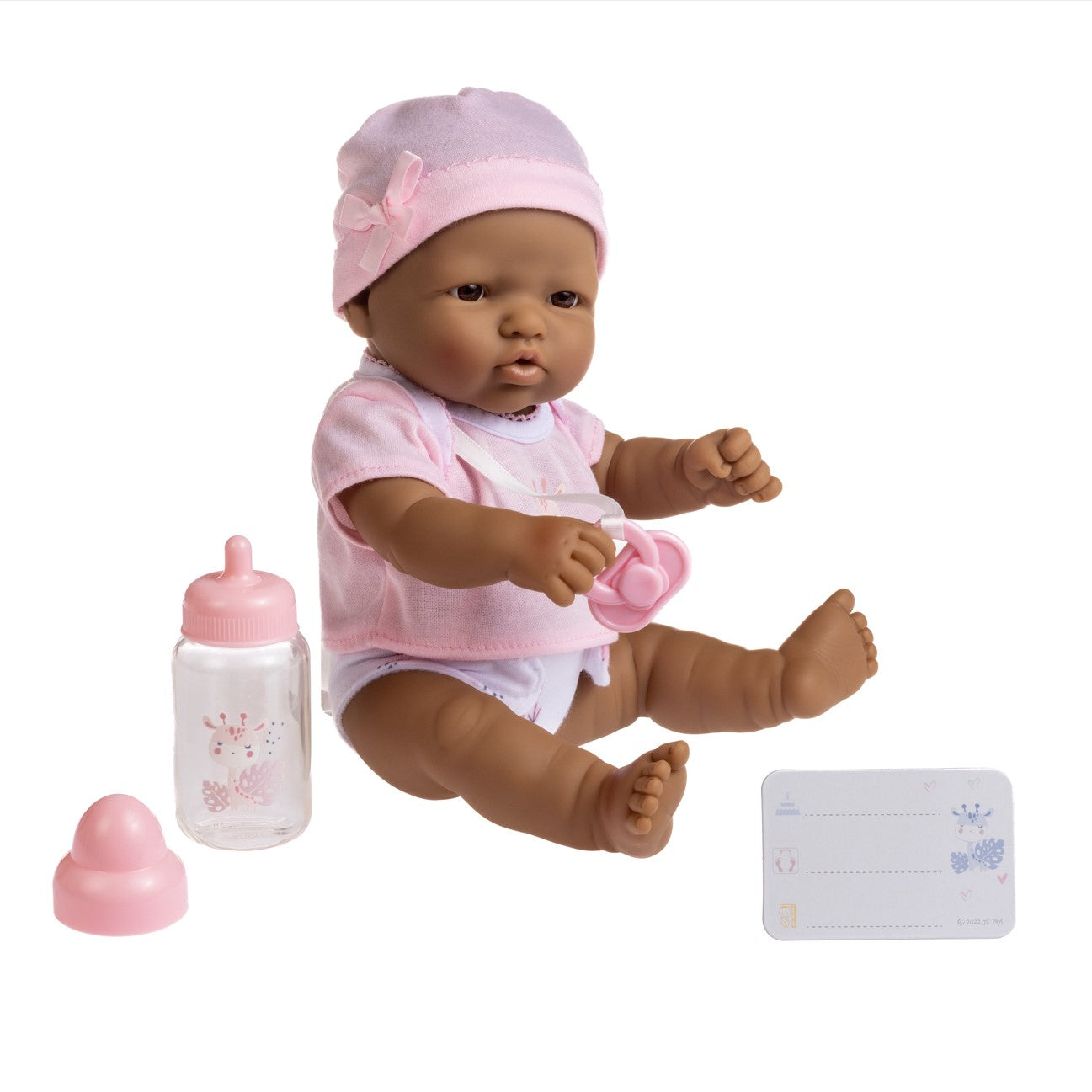 JC Toys, La Newborn 12 inches Hispanic All Vinyl Nursery Gift Set Doll