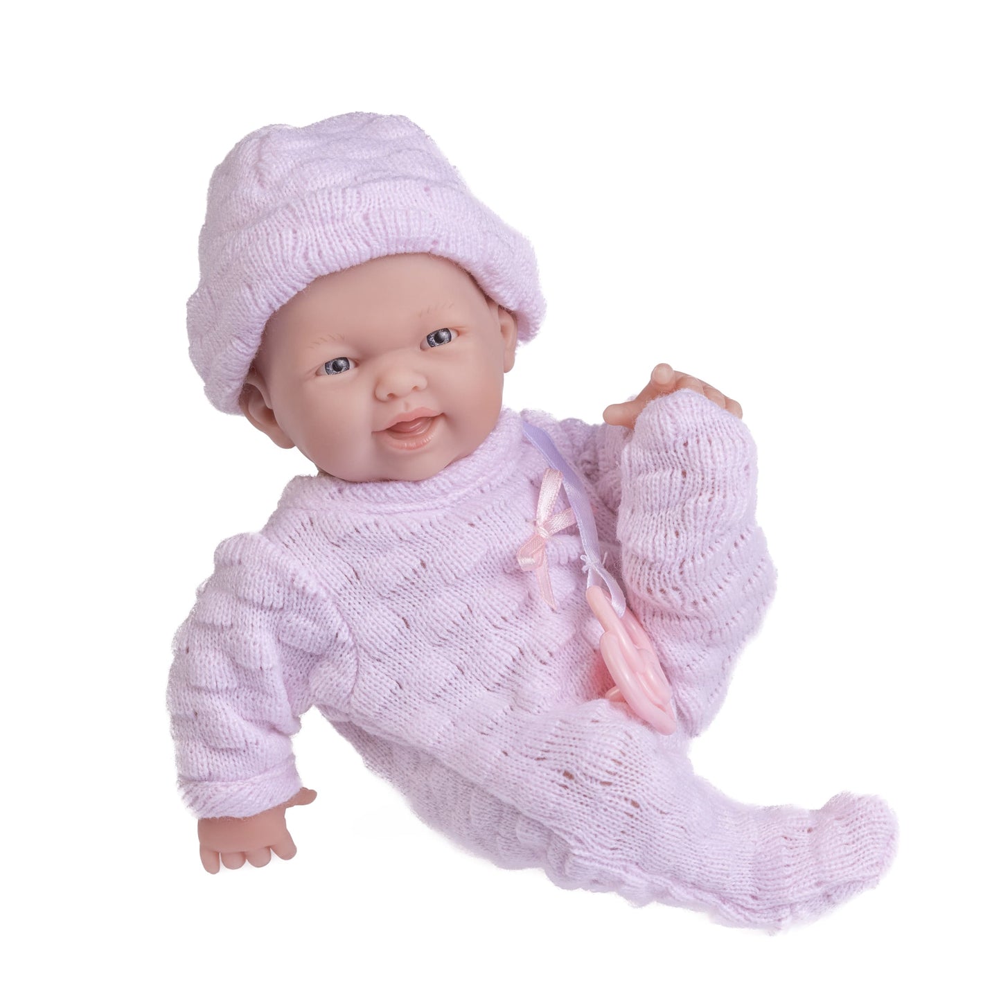 JC Toys, Mini La Newborn All Vinyl 9.5 inches Real Girl Baby Doll dressed in Pink