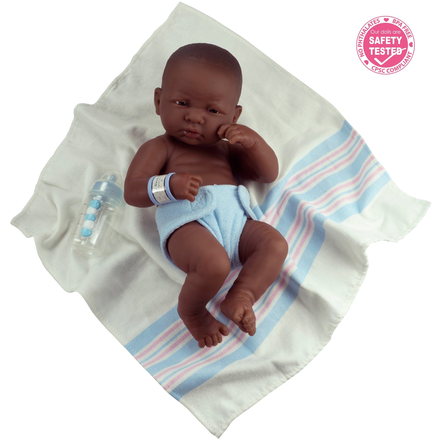 La Newborn African American "First Day" 14" Real Boy