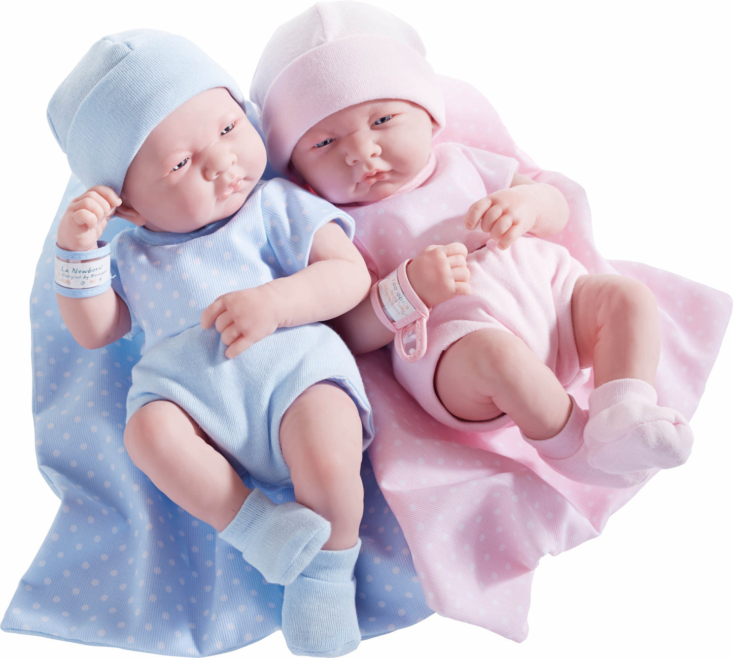 JC Toys, La Newborn Boutique 14 Inch Real Boy Baby Doll-Blue Outfit 9 Pcs Set