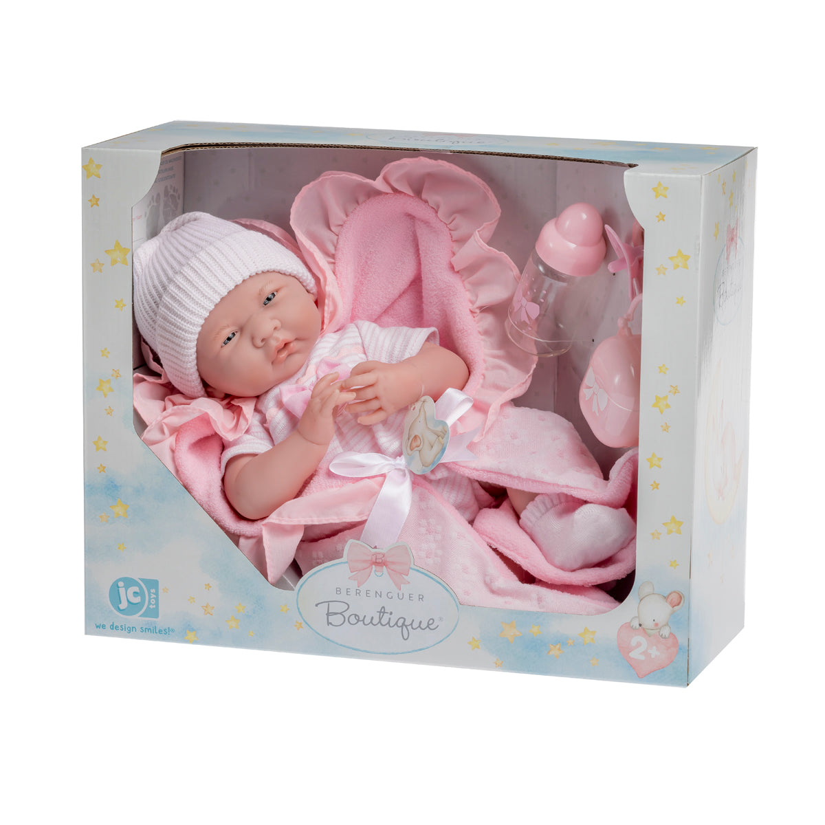 JC Toys, La Newborn Soft Body Baby Doll 15.5in Deluxe Pink Layette Gift Set