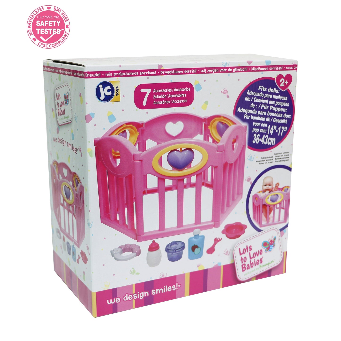 JC Toys, Deluxe Baby Doll PlayPen and Accessories for Dolls up to 17 inches