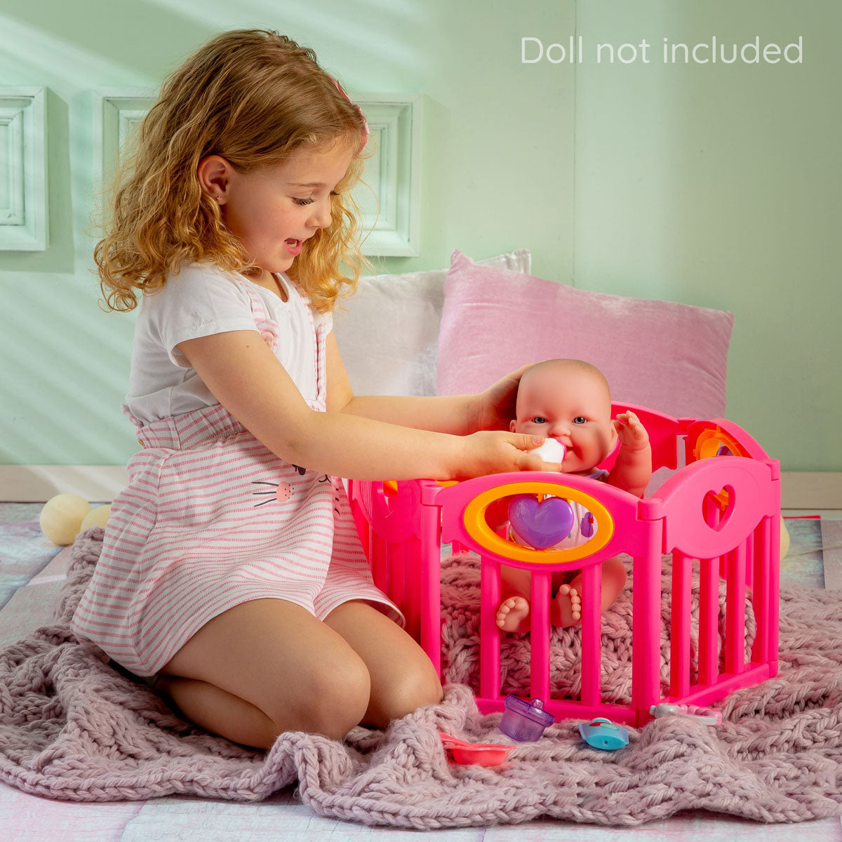 JC Toys Deluxe Baby Doll PlayPen and Accessories for Dolls up to 17 inches