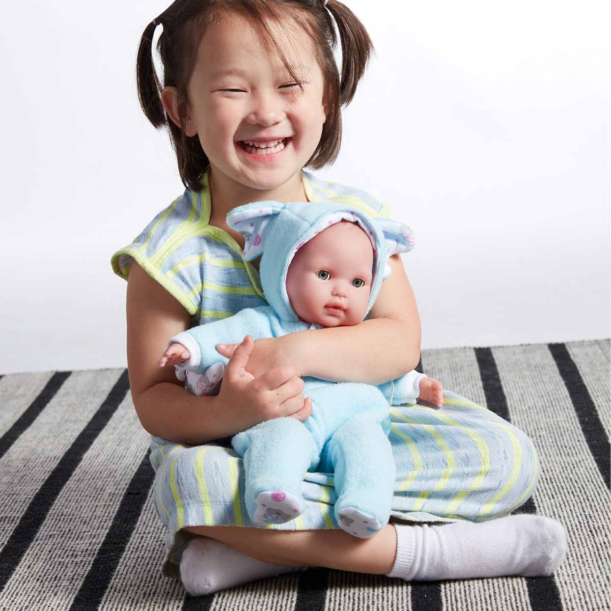 Berenguer Boutique Blue Soft Body 15" Baby Doll Open/Close Eyes with Play Elephant For Children 2+