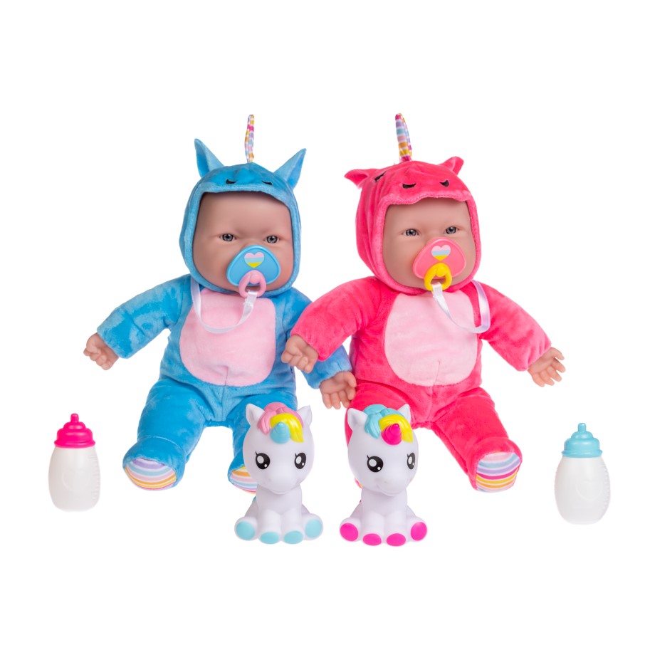 Lots to Cuddle Babies ® Soft Body Baby Doll TWINS in Assorted Animal Outfits w/ Accessories and Pacifier.