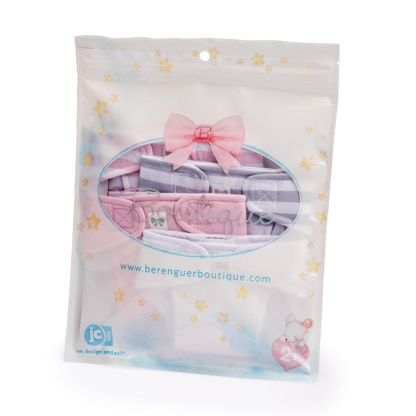 JC Toys Baby Doll Eco Diapers 4 Pack Fits dolls 14 to18 inch in Pink