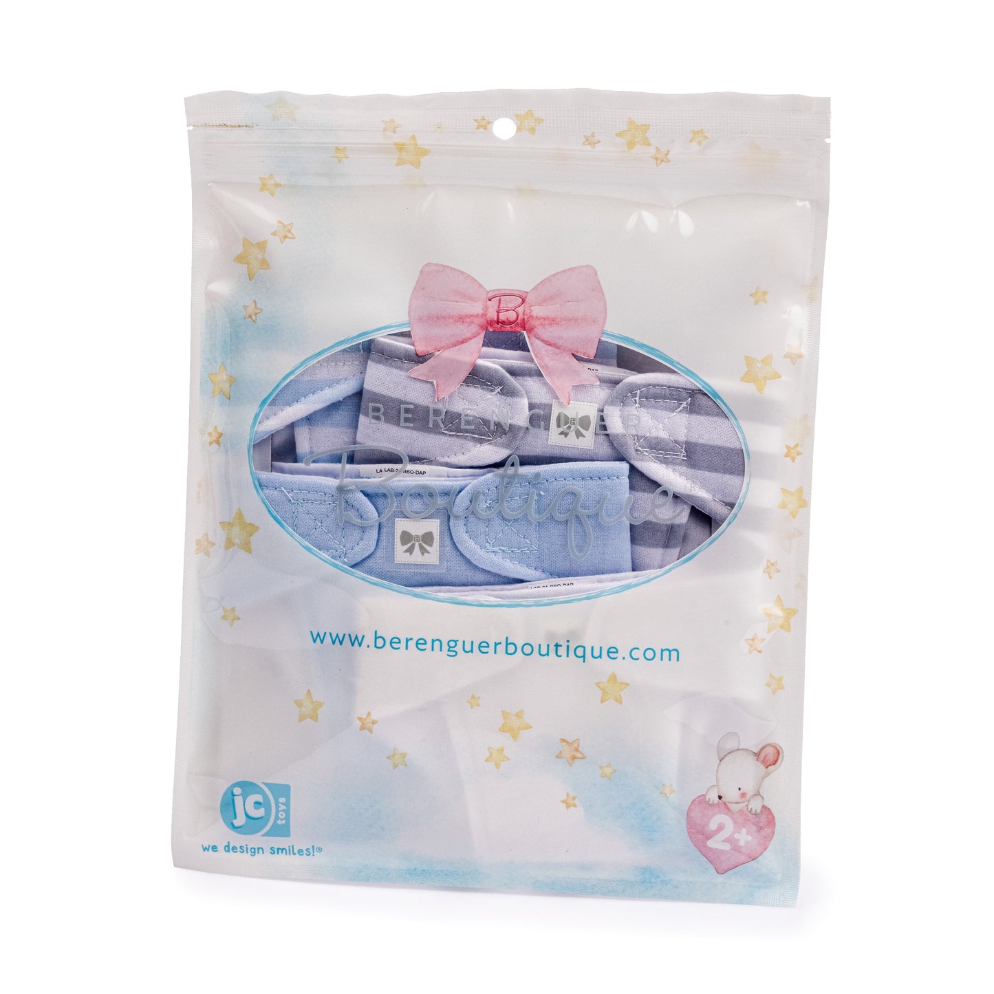 JC Toys Baby Doll Eco Diapers 4 Pack Fits dolls 14 to18 inch in Blue