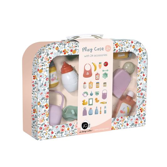 JC Toys Travel Case Care Set. Featuring 24 Pcs Baby Doll Accessories