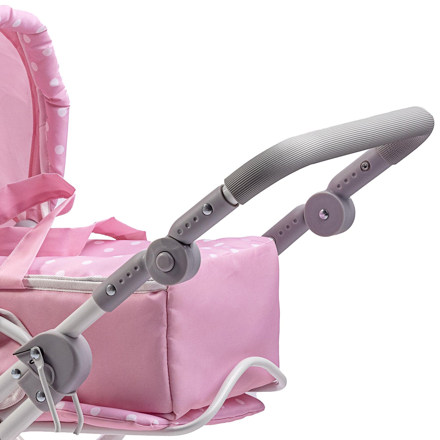 JC Toys Berenguer Boutique Deluxe Foldable Baby Doll Stroller with Canopy Removable Carry Basket Pink Ages 3+