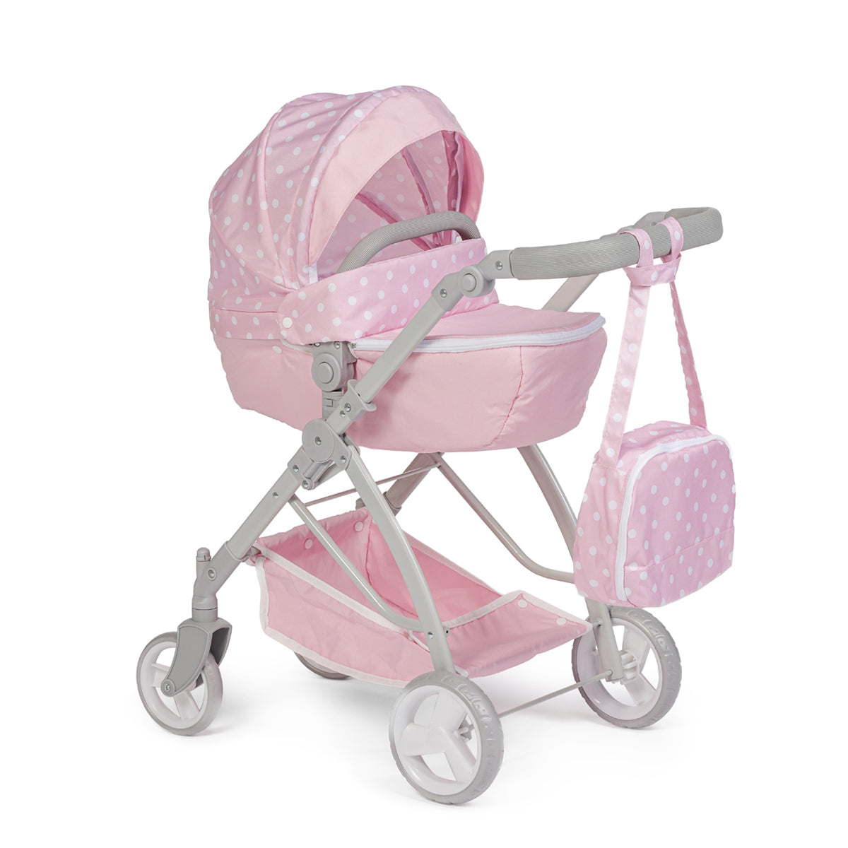 JC Toys - Berenguer Boutique Playtime | Deluxe Folding Sports Pram Stroller | Royal Pink Collection | for Dolls up to 20" | Ages 3+