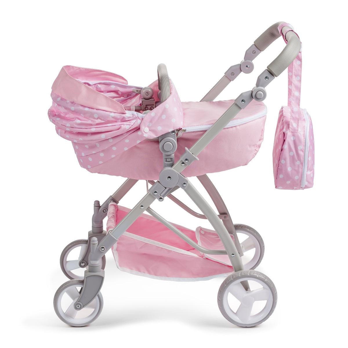 JC Toys - Berenguer Boutique Playtime | Deluxe Folding Sports Pram Stroller | Royal Pink Collection | for Dolls up to 20" | Ages 3+