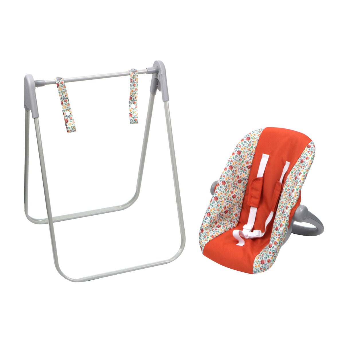 JC Toys - Berenguer Boutique Playtime | 2 in 1 Baby Doll Swing and Portable Carrier | for Dolls up to 18" | Ages 3+ | Nature Theme Collection