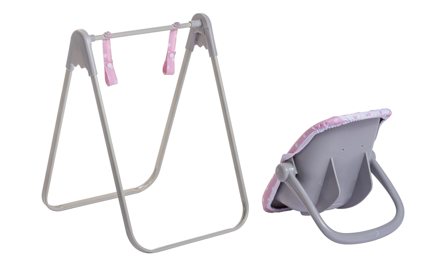 JC Toys - Berenguer Boutique Playtime | 2 in 1 Baby Doll Swing and Portable Carrier | for Dolls up to 18" | Ages 3+ | Pink