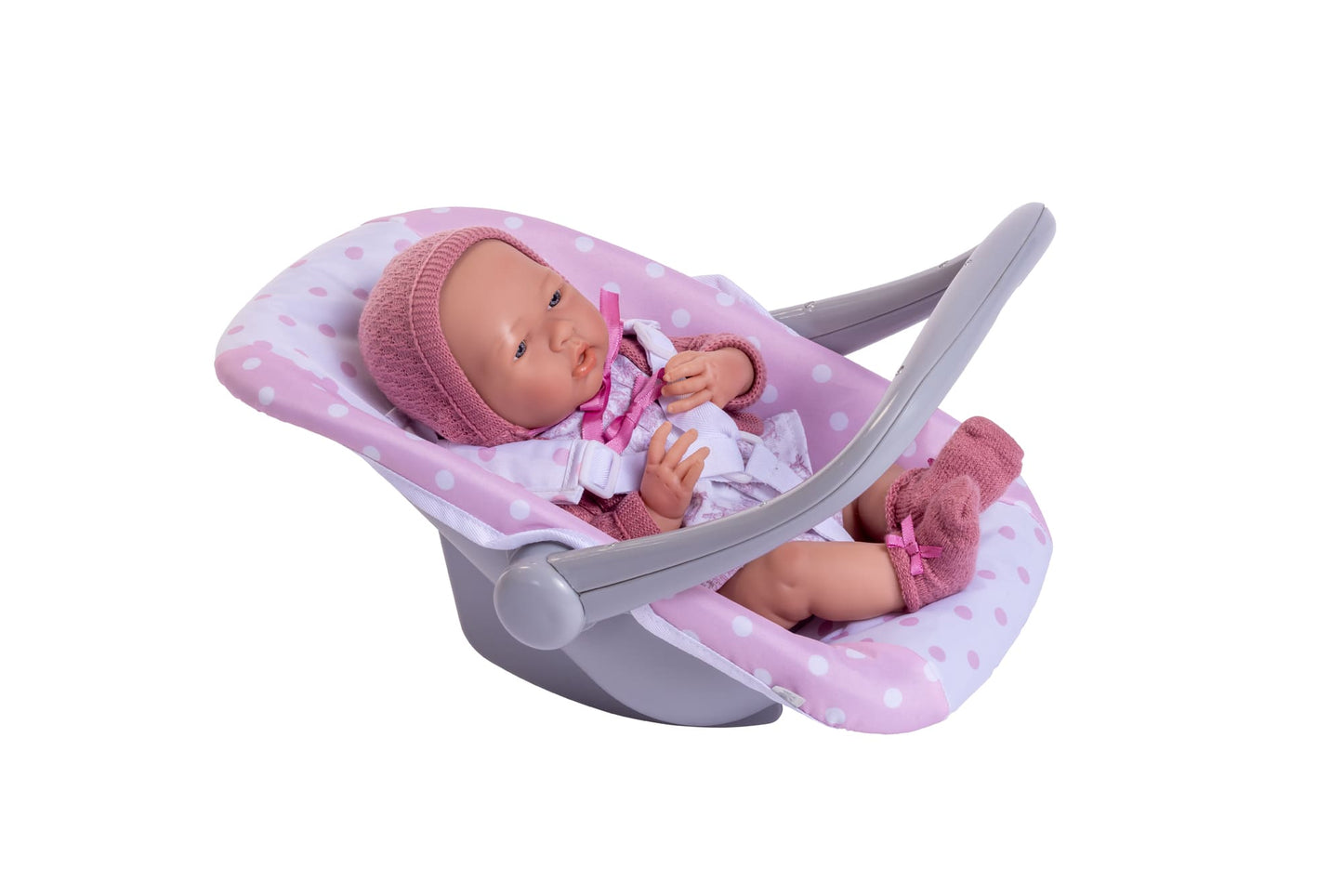 JC Toys - Berenguer Boutique Playtime | 2 in 1 Baby Doll Swing and Portable Carrier | for Dolls up to 18" | Ages 3+ | Pink