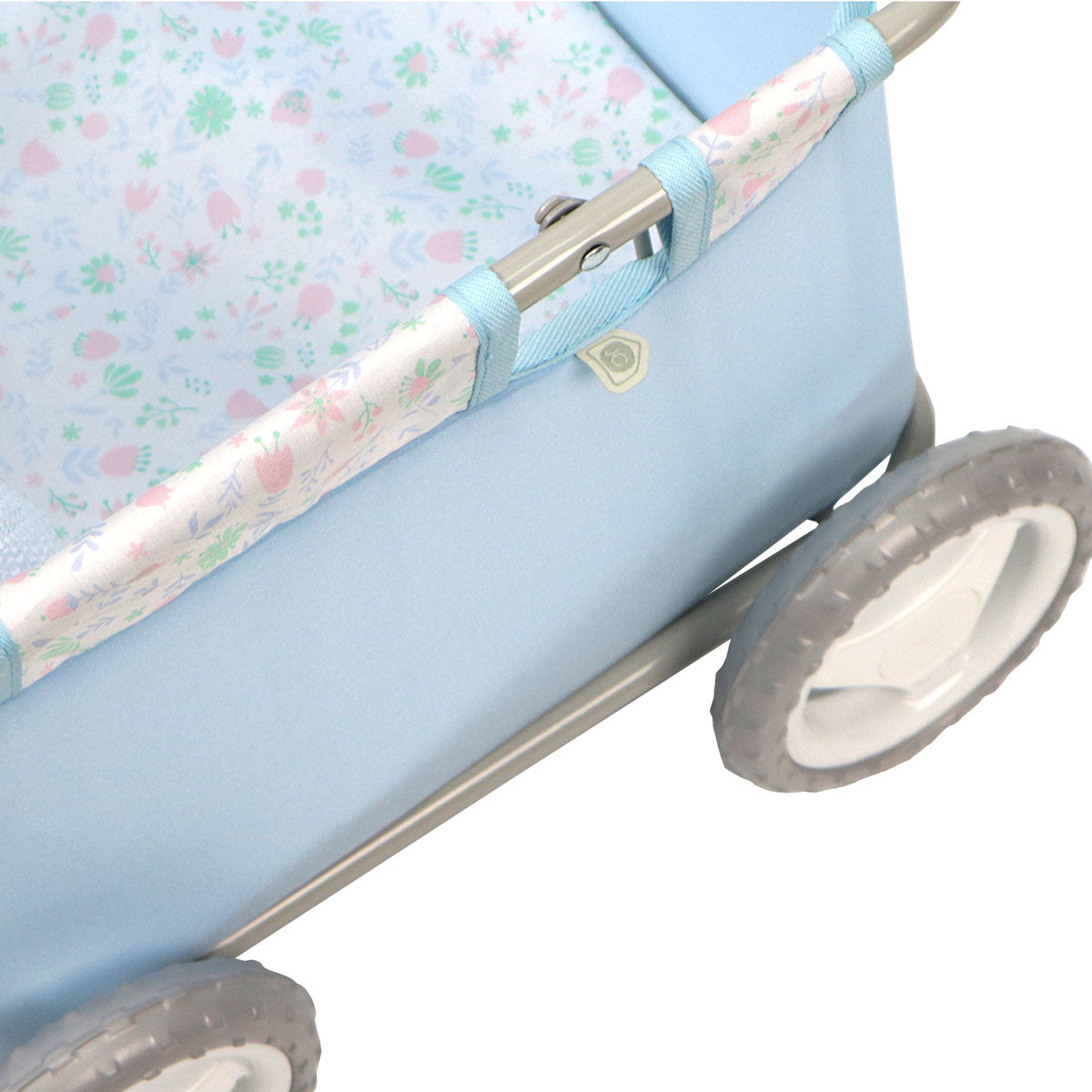 JC Toys - Berenguer Boutique Playtime | Deluxe Folding Pull Along | Blue Floral Collection | For Dolls up to 20" | Ages 3+