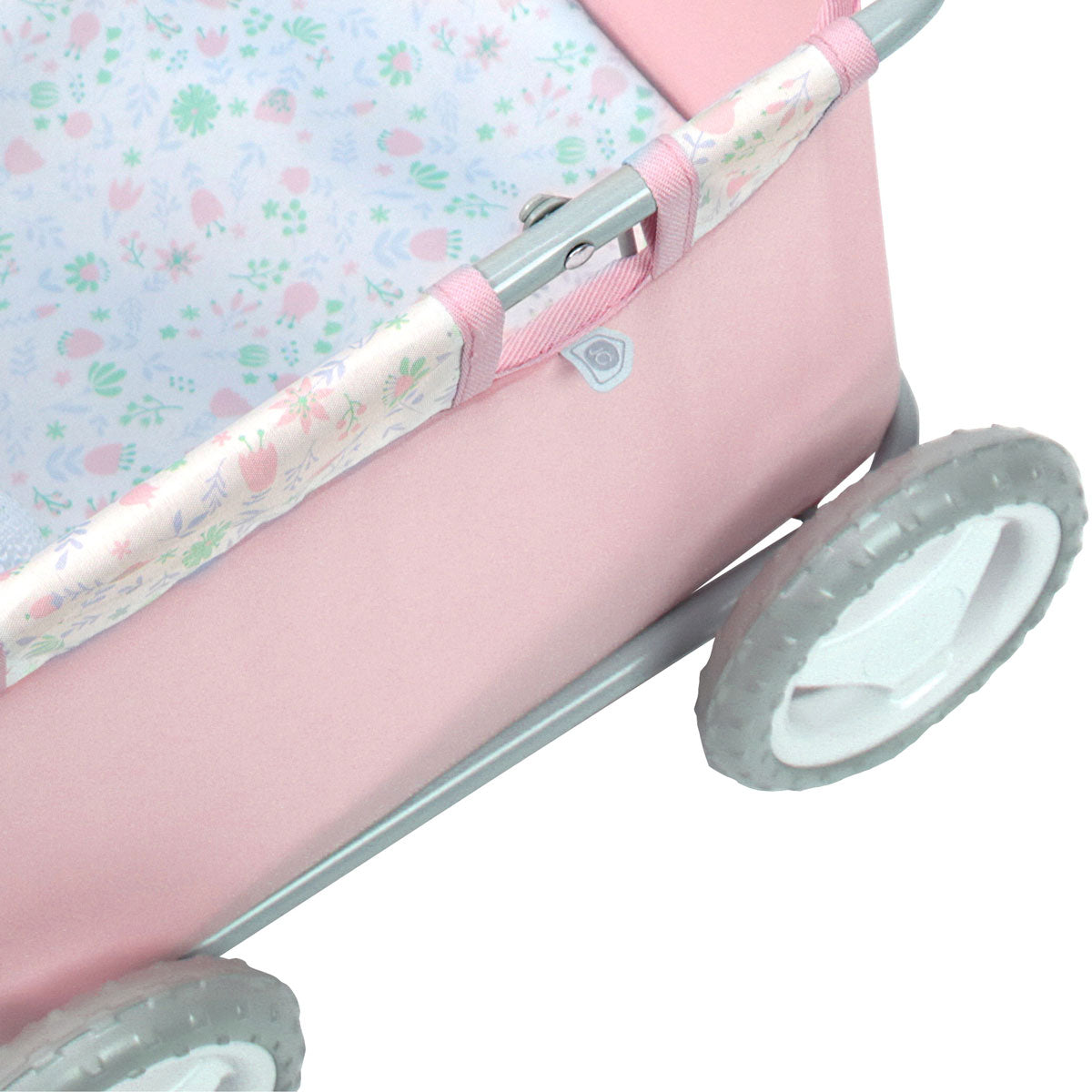 JC Toys - Berenguer Boutique Playtime | Deluxe Folding Pull Along | Pink Floral Collection | For Dolls up to 20" | Ages 3+