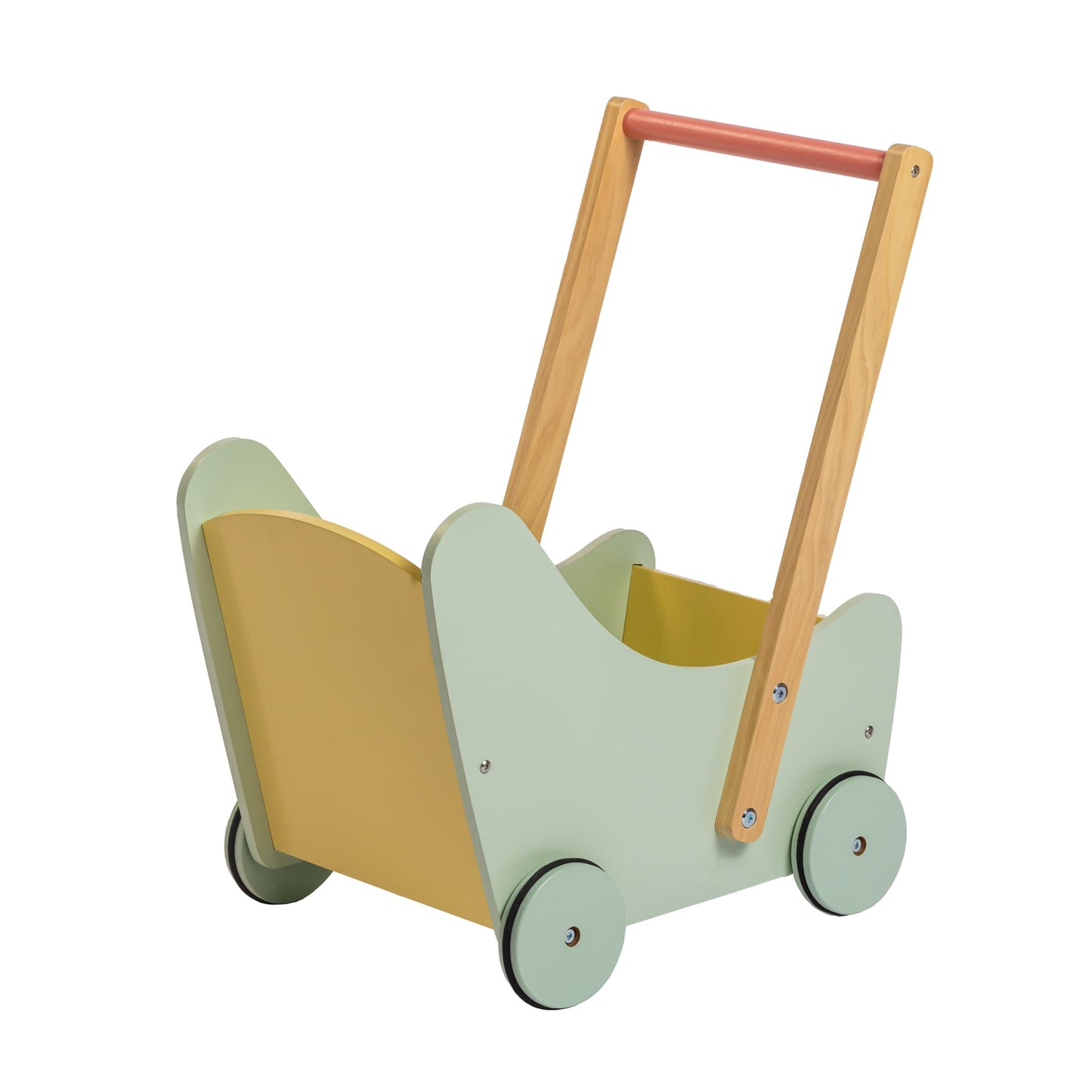 JC Toys - Twiggly Toys - Deluxe Wood Push Cart