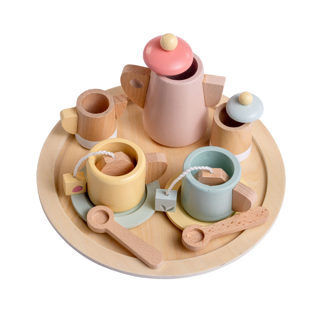 JC Toys Parfait Collection | Real Wood 12 Piece Tea Party Set | For Dolls and Stuffed Animals of all Sizes | Ages 3+ | Twiggly Toys