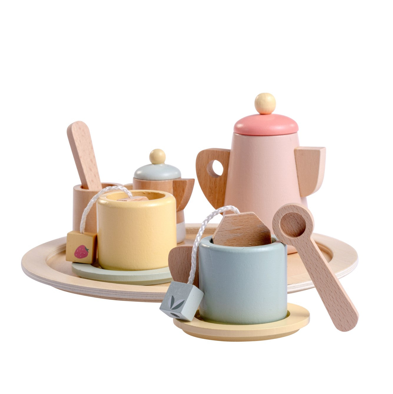 JC Toys Parfait Collection | Real Wood 12 Piece Tea Party Set | For Dolls and Stuffed Animals of all Sizes | Ages 3+ | Twiggly Toys