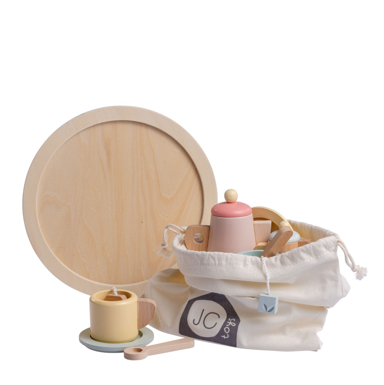 JC Toys Parfait Collection | Real Wood 12 Piece Tea Party Set | For Dolls and Stuffed Animals of all Sizes | Ages 3+ | Twiggly Toys