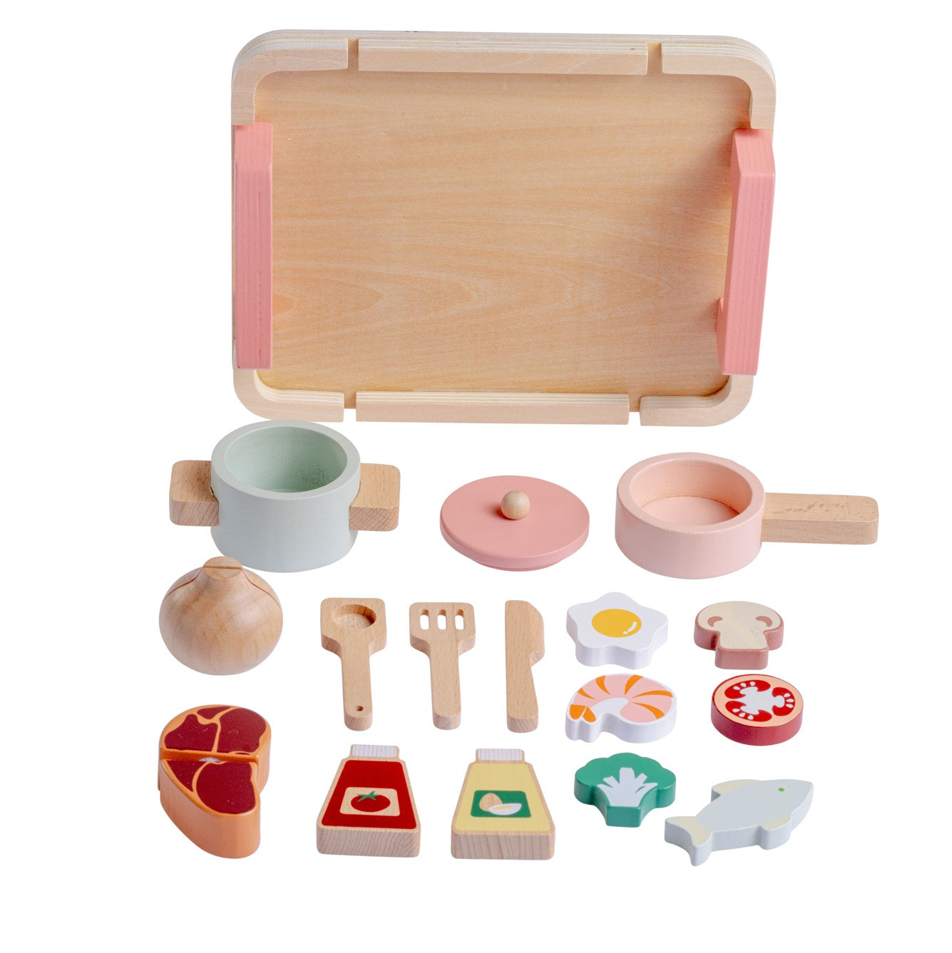 JC Toys Parfait Collection | Real Wood 16 Piece Kitchen Chef Set | For Dolls and Stuffed Animals of all Sizes | Ages 3+ | Twiggly Toys