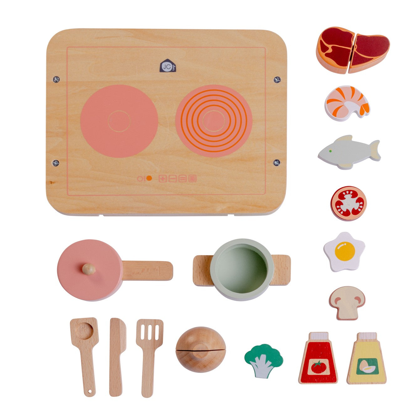 JC Toys Parfait Collection | Real Wood 16 Piece Kitchen Chef Set | For Dolls and Stuffed Animals of all Sizes | Ages 3+ | Twiggly Toys