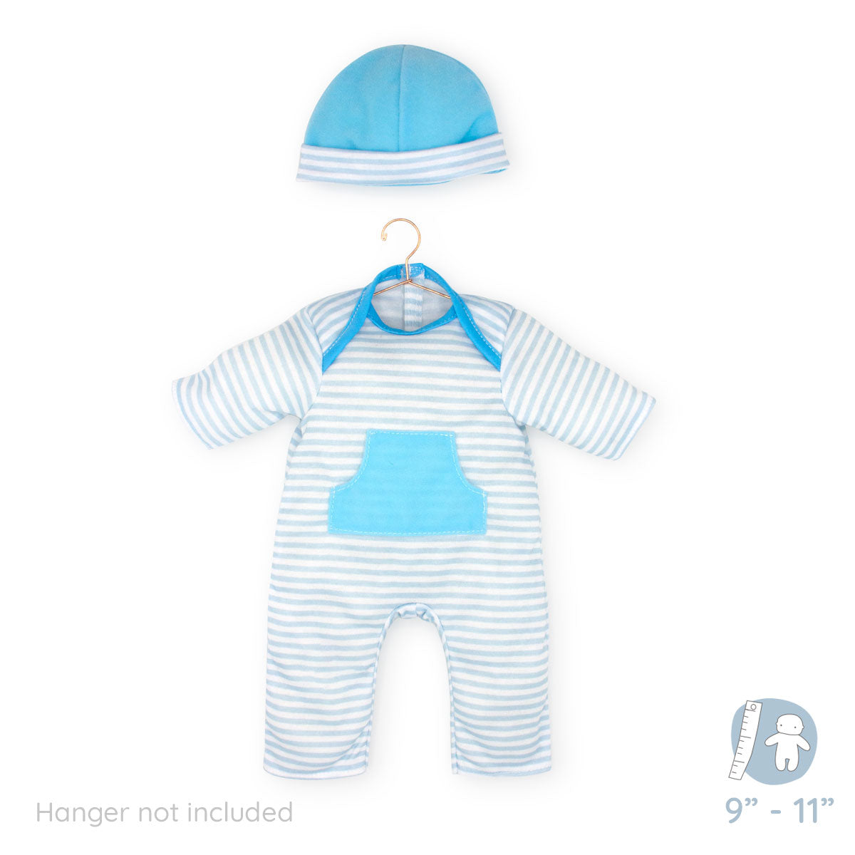 Berenguer Boutique ® FASHION Clothing for 9"-11" Dolls - Blue Stripes 2 Piece