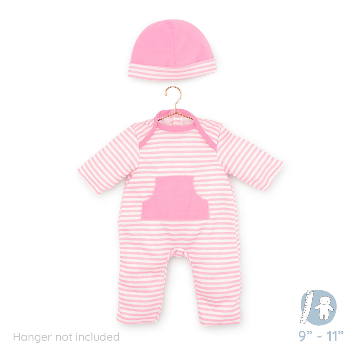 Berenguer Boutique ® FASHION Clothing for 9"-11" Dolls - Light Pink Stripes 2 Piece