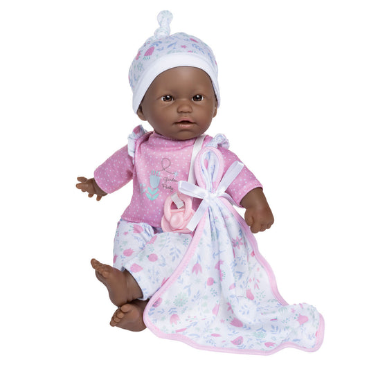 La Baby ® 11" Mini Soft Body Baby Doll Pink/White w/ Blanket & Pacifier. African American