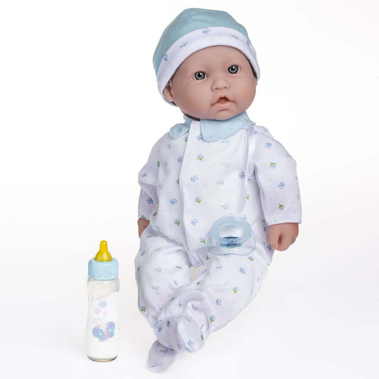 JC Toys, La Baby 16 inches Soft Body Baby Doll in Blue - Realistic Features - JC Toys Group Inc.