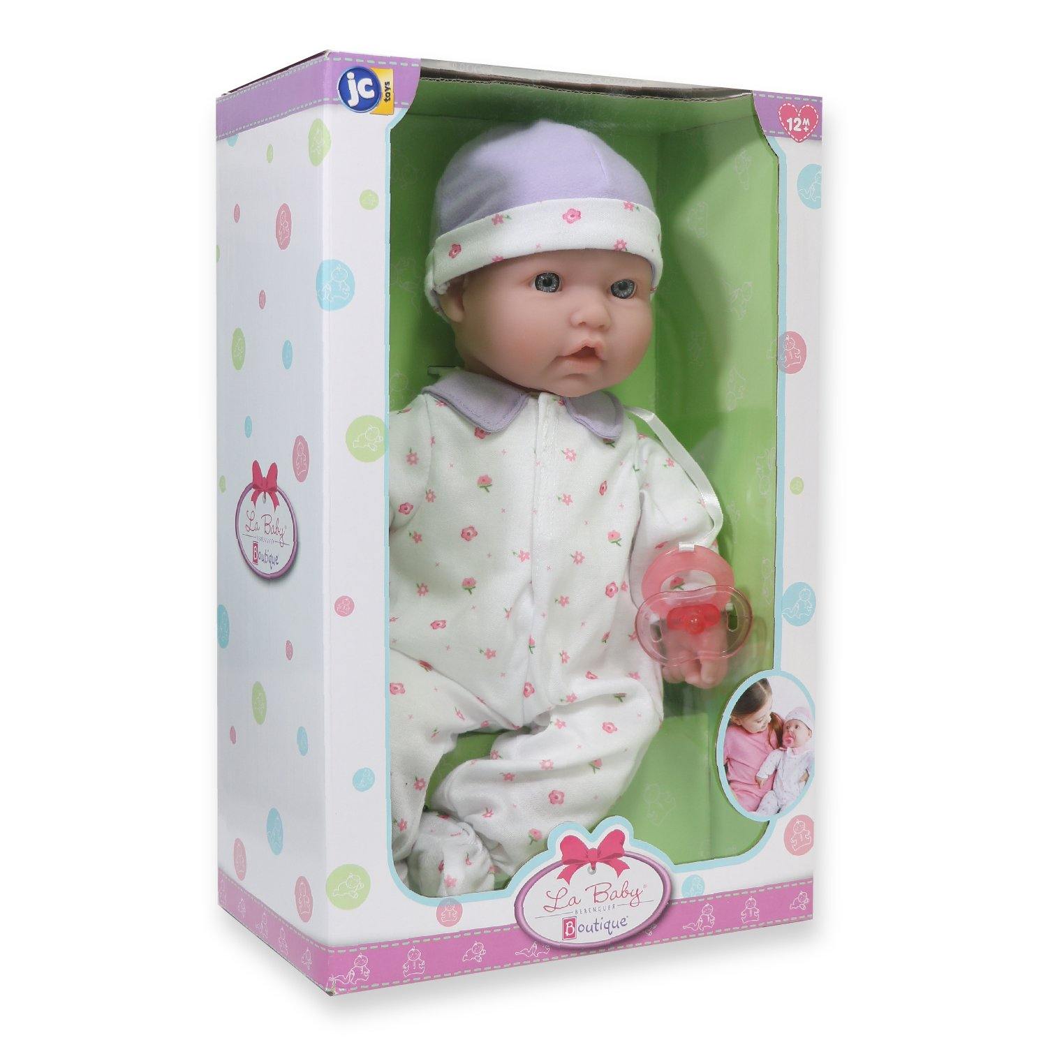 JC Toys, La Baby 16 inches Soft Body Baby Doll in Purple - Realistic  Features