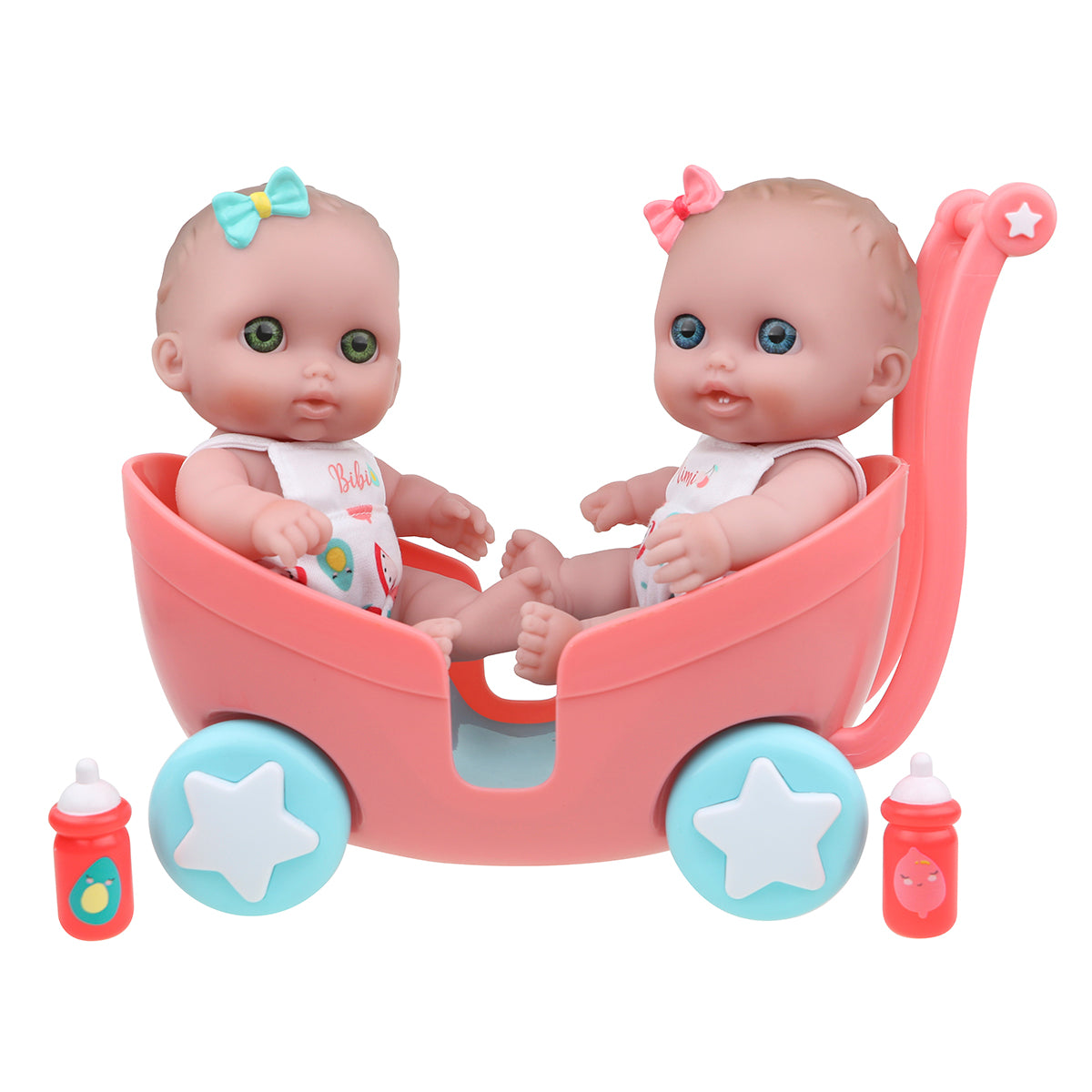 Lil' Cutesies 8.5" Twins Stroller - JC Toys Group Inc.